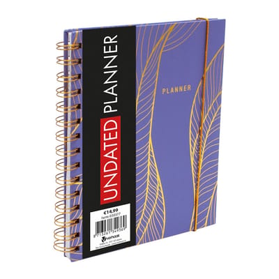 Planner A5 undated spiraal purple - 18 maanden