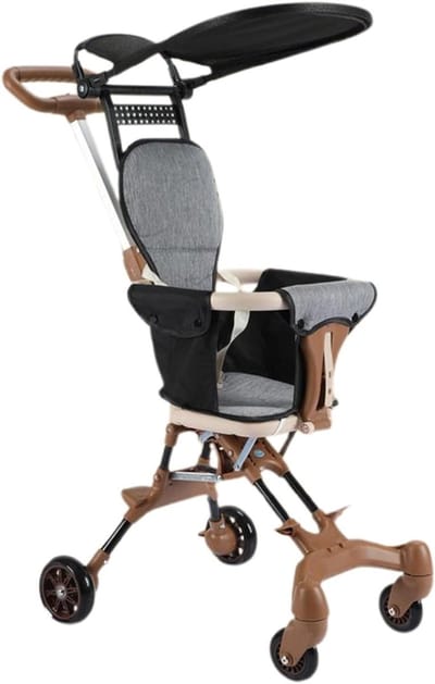 Kinderwagen - Reis buggy - Compact reizen - Bidirectionele zitting - 50 x 43 x 18 cm - Kaki