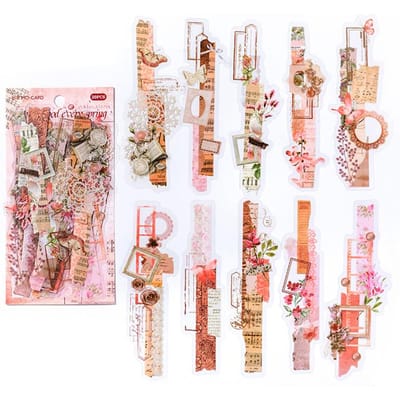 20 stuks Vintage Lange strip Stickers pack Decoratieve Scrapbooking Dagboek Album handgemaakte junk journal benodigdheden