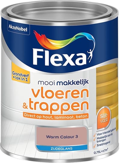 Flexa - Mooi Makkelijk Vloeren & Trappen Zijdeglans - Warm Colour 3 - Mengverf - 750 Ml