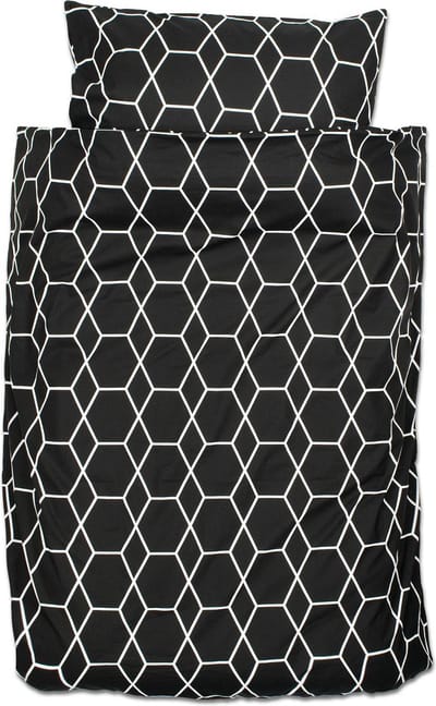 Briljant Baby Dekbedovertrek Grid - Junior - 120x150 - Zwart