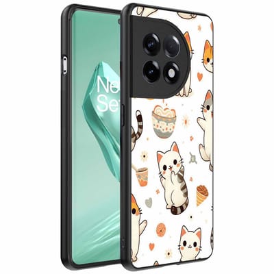 Geschikt voor OnePlus 12R Telefoonhoesje met katten opdruk - TPU backcover case cat design - Smartphonica geschikt voor OnePlus 12R