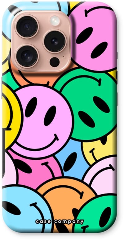 Case Company® - Hoesje geschikt voor iPhone 16 Pro hoesje - Smiley N°1 - Tough Case - Maximale Bescherming alle Kanten en Schermrand
