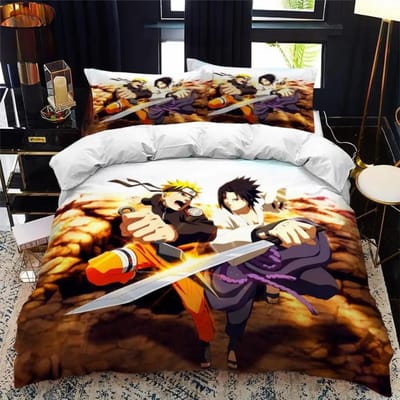 naruto dekbedovertrek kussensloop anime beddengoedset voor tienermeisjes mode dubbel queensize bed slaapkamerdecoratie cadeaus 140x200cm