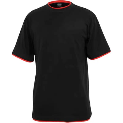 Urban Classics - Contrast Tall Heren T-shirt - XL - Zwart/Rood