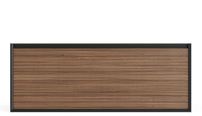 Vente-unique Zwevend geribbeld meubel onder wastafel - Donker naturel en zwart - 120 cm - BANIVA