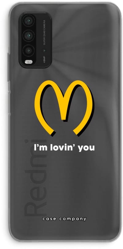 Case Company® - Hoesje geschikt voor Xiaomi Redmi 9T hoesje - I'm lovin' you - Soft Cover Telefoonhoesje - Bescherming aan alle Kanten en Schermrand