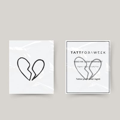 Tijdelijke tattoo gebroken hart | Neptattoo volwassenen | Tijdelijke tattoo voor volwassenen | Temporary tattoo | Plaktattoos voor volwassenen | Neptattoos | Probeer zorgeloos een tattoo | tattforaweek