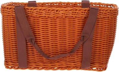 Rieten opbergmand met handvat voor keuken en meer - 39 x 36 x 16,5 cm