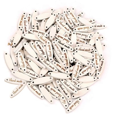 100 STUKS Oval Houten Handgemaakte 2-Gats Knoppen Label Tag Naaien DIY Scrapbooking Knutselen