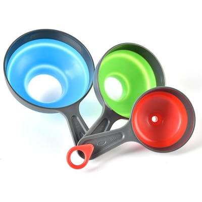 Keukentrechter Silicone Opvouwbaar Telescopisch Trechter Poeder Vloeistof Brede Mond Jamtrechter Keukengerei blue