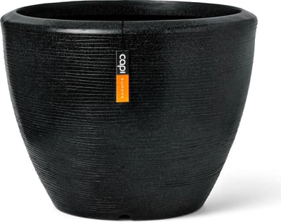 Capi Europe - Bloempot bol Arc Granite - 34x25 - Zwart - Bloempot Voor binnen en buiten - Beschikbaar in XL formaten - Breukbestendig - 100% Recyclebaar - Levenslang garantie - NBLS8031