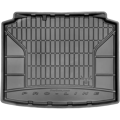 Frogum Kofferbakmat – Geschikt voor SKODA Rapid Spaceback (2013-2019) – Met Organizer-functie – Hoge Rand (5cm) – TPE Rubber – Zwart