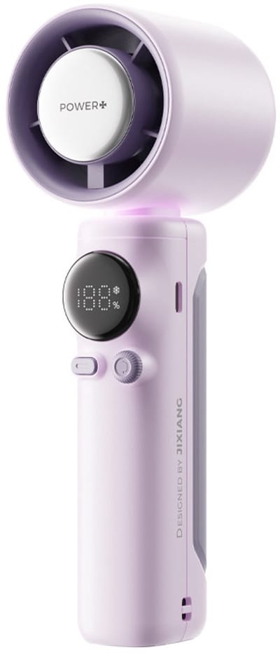 Draagbare handventilator, mini-turboventilator, mini-draagbare ventilator met 4000 mAh-batterij, koeling, instelbare snelheid (1-100), geschikt voor reizen en buitengebruik (Paars)