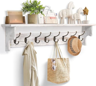 DailySupplies® Wandkapstok met Hoedenplank - Kapstok Hangend met Plank - Wandhaak