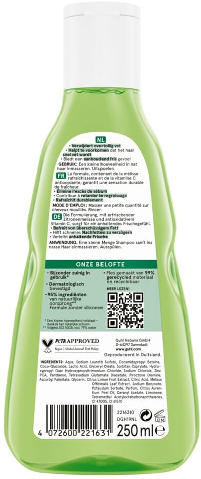 Guhl - Shampoo Fris & Luchtig - 4 x 250 ml - Voordeelverpakking