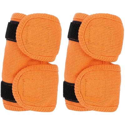2 stuks Hond Kat Beenbrace Elleboogbeschermer Warme Kniebeschermers Chirurgie Wond Leggings Beschermer Oranje L L(for 6.5-9kg)