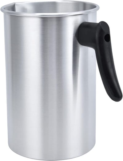 Wax Smeltpot - Smeltbeker - Kaarsen Maken - Oriënteerbare Uitloop - 3 Liter - Zilver