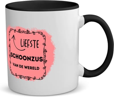 Akyol - liefste schoonzus van de wereld koffiemok - theemok - zwart - Zus - de liefste schoonzus - verjaardag - cadeautje voor zus - zus artikelen met opdruk - kado - geschenk - 350 ML inhoud