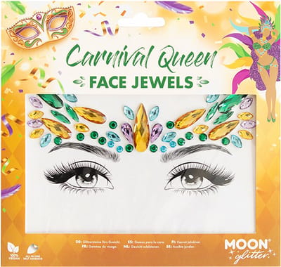 Moon Creations - Moon Glitter - Carnival Queen Gezicht Diamanten Sticker - Multicolours