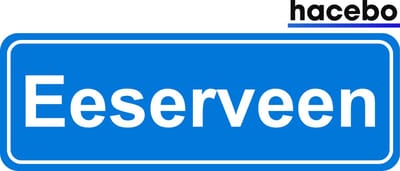 Hacebo - Plaatsnaam Sticker - 29x10 CM - Eeserveen sticker - Verkeersborden sticker - grappige cadeaus - Eeserveen