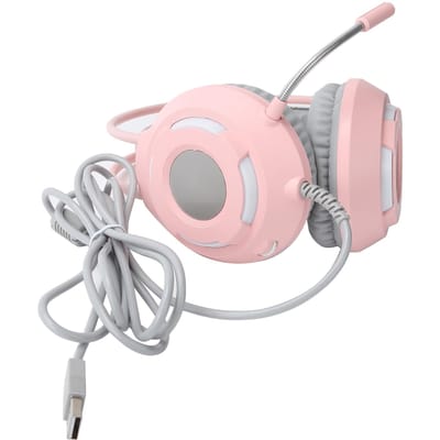 Casque Over-Ear AJAZZ Son Stéréo 7.1 Réduction de Bruit Casque Filaire avec Interface USB(Rose ) rose