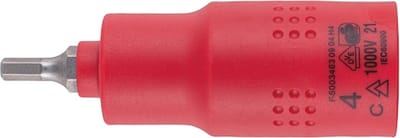 Wurth - VDE dopsleutel 1/2 inch zeskant - Geïsoleerde VDE-dopsleutel 1/2 inch Voor binnenzeskantschroeven x 1 st Soort aandrijving Binnenvierkant Sleutelwijdte 4 mm