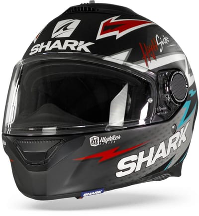 SHARK SPARTAN 1.2 ADRIAN PARASSOL Motorhelm integraalhelm Mat Zwart Zilver Rood - Maat L