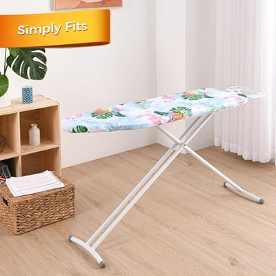 Strijkplankhoes 124 x 38 cm - 100% Katoen, Vilt, Verstelbare Maat, Antislip, Brand- en Vlekbestendig