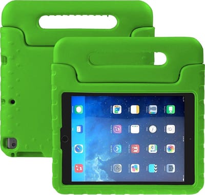 Hoesje - Geschikt voor Apple iPad 7 (2019) - 10.2 inch - 7e Generatie - Met 2x Screenprotector - Kinderhoes - Shockproof Bumper - Kidsproof Case - Tablethoes - Kinder Hoes Cover - Groen