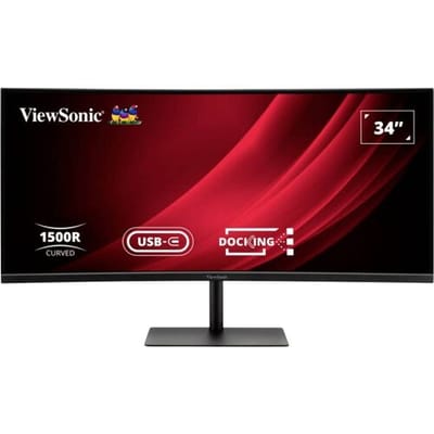 Viewsonic VG3419C-2 LED-monitor Energielabel F (A - G) 86.4 cm (34 inch) 3440 x 1440 Pixel 21:9 3.5 ms DisplayPort, USB-B, USB-C, USB-A, HDMI VA LED