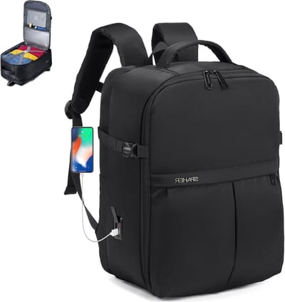 Laptoptas voor 15.6 inch met USB-oplaadpoort, waterdicht en anti-diefstal, ideaal voor reizen en schoolgebruik, 30L capaciteit