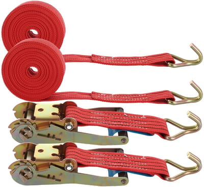 Dailygoods- Spanbanden met ratel - 2-delig - 4 stuks - Haken - Sjorbanden - 2.000 kg draagkracht - Bindriemen