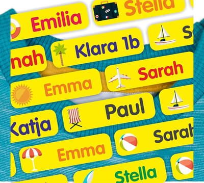 Strijklabels Textiel - Naamstickers Kleding - Kleding Markeren - Individueel Vormbaar - 35-105 Stuks - Geel