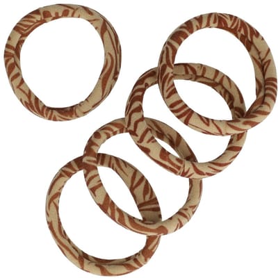 Haarsoires Haarelastieken Basic - Endless Dierenprint - Beige Bruin - Set van 5 - Eenvoudige Haar Elastieken voor Dagelijks Gebruik