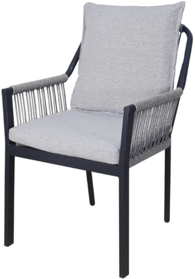 Fleur dining tuinstoel aluminium antraciet rope