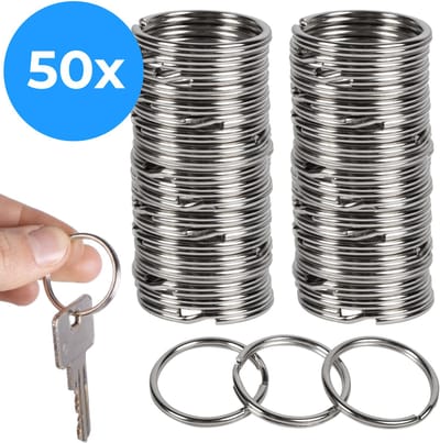 Nuvance Sleutelringen - 50 Stuks - 30mm - RVS - Sleutelhanger Ringen - Sleutelring - Metaal
