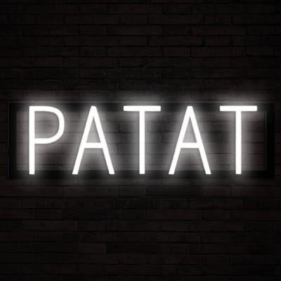 PATAT - Lichtreclame Neon LED bord verlicht | SpellBrite | 53,67 x 16 cm | 6 Dimstanden & 8 Lichtanimaties | Reclamebord neon verlichting