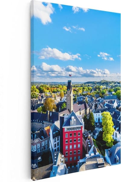 Artaza Canvas Schilderij Skyline Maastricht - 20x30 cm - Klein - Wanddecoratie Stad - Muurdecoratie Woonkamer - Kamer Accessoires