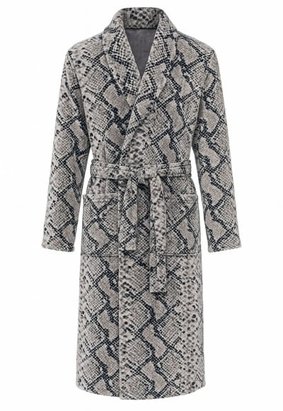 Badjas slangenprint - unisex badjas met slangenprint - badjas dames - badjas heren - superzacht fleece - Badrock - S/M