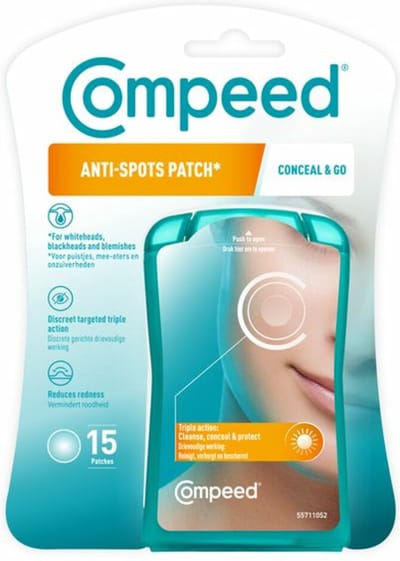 Compeed Anti-Spots* Conceal & Go - bij puistjes, mee-eters en onzuiverheden - pimple patch - 15st