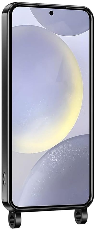 CaseMania TPU Case hoesje geschikt voor Samsung Galaxy A57 - Effen Zwart - TPU (Zacht) - Glanzend Rosé Goud - Telefoonkoord - Compatible met MagSafe en Qi2
