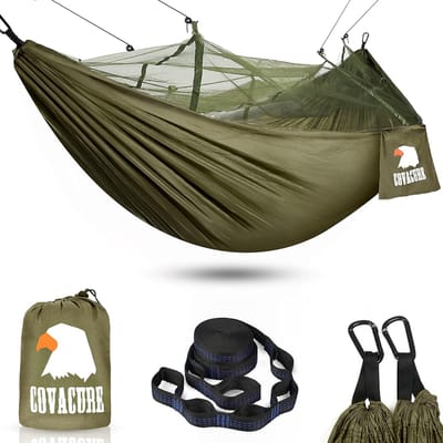 Buitenhangmat met Klamboe - Ultralicht en Ademend Parachute Nylon voor Camping en Trekking