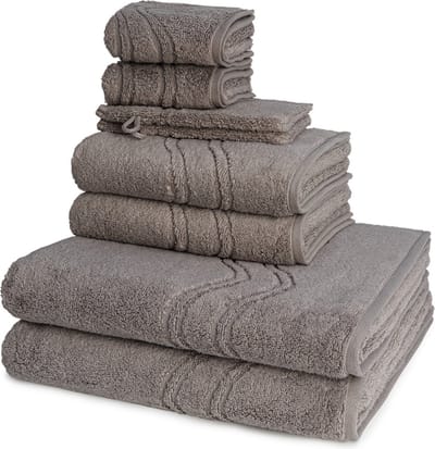 Ross Dames en Heren 2 X Washand 2 X gasten- 2 X douche- 2 X handdoek in een set Cashmere feeling