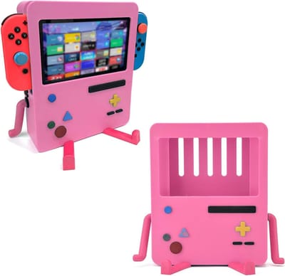 Schattige Beschermende Hard Case voor Nintendo Switch Console met Opbergfunctie en Speelstand - Roze Accessoire voor Videogames
