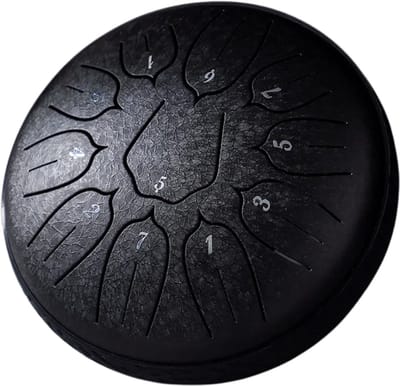 Bovista Handpan - Tongue Drum - Steel - Regen - Klankschaal - Zwart