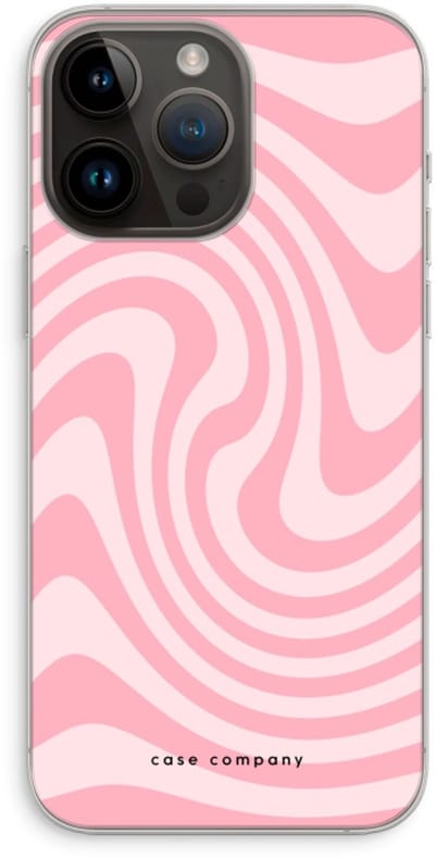 Case Company® - Hoesje geschikt voor iPhone 14 Pro Max hoesje - Swirl Roos - Soft Cover Telefoonhoesje - Bescherming aan alle Kanten en Schermrand