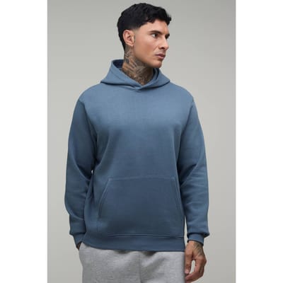 Tall Essential Regular Fit Over The Head Hoodie | Vintage Blue | Size Large