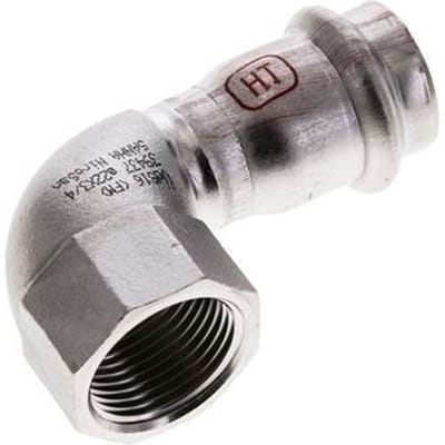 90 graden L-Perskoppeling - 22mm & Rp 3/4'' Persmof - RVS