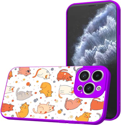 Smartphonica Telefoonhoesje Geschikt voor iPhone 11 Pro met Katten en Poezen opdruk - TPU Back Cover Case Cats Design - Paars geschikt voor iPhone 11 Pro
